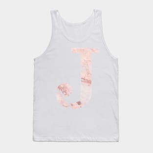 The Letter J Pink Marble Design Tank Top